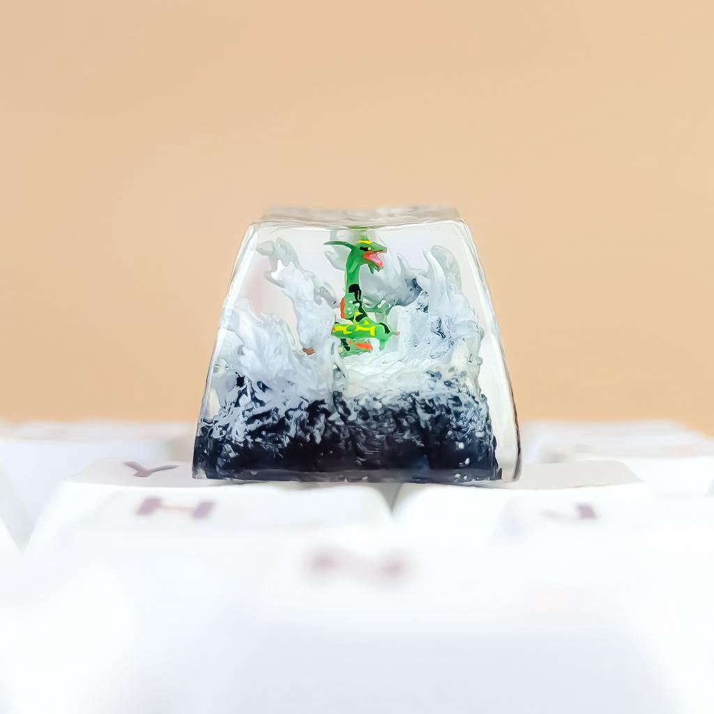 Nút bàn phím Pokemon, nút bàn phím Rayquaza, Bàn phím nhân vật hoạt hình - Rayquaza keycap, POKÉMON Artisan Keycap