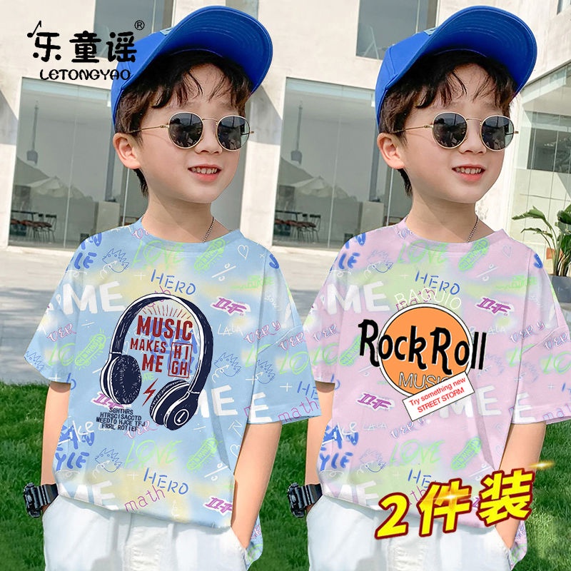 Set Áo Thun Ngắn Tay Và Quần Short Phong Cách Hàn Quốc Mới Cho Bé Trai
