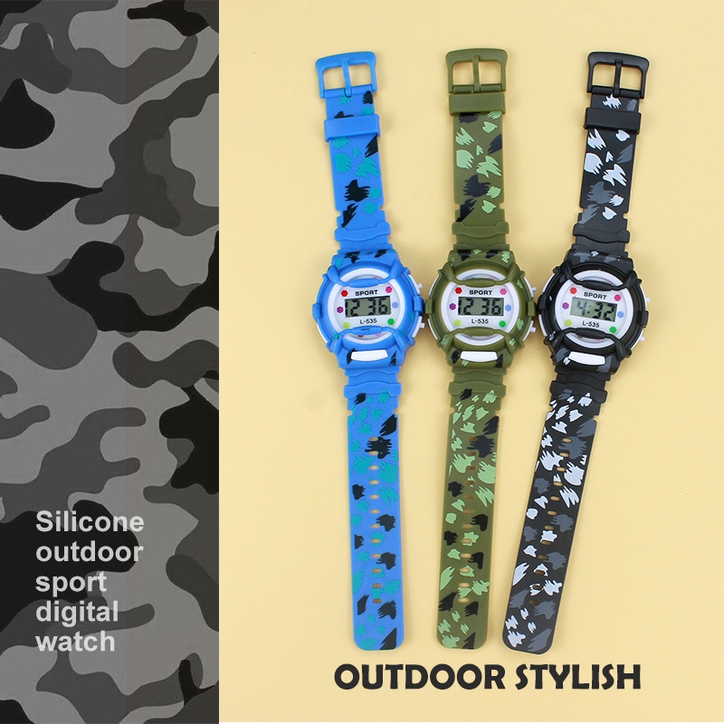 LWCC T06 Đồng hồ kết hợp thời trang Đồng hồ thể thao trẻ em ngoài trời cho bé trai và bé gái