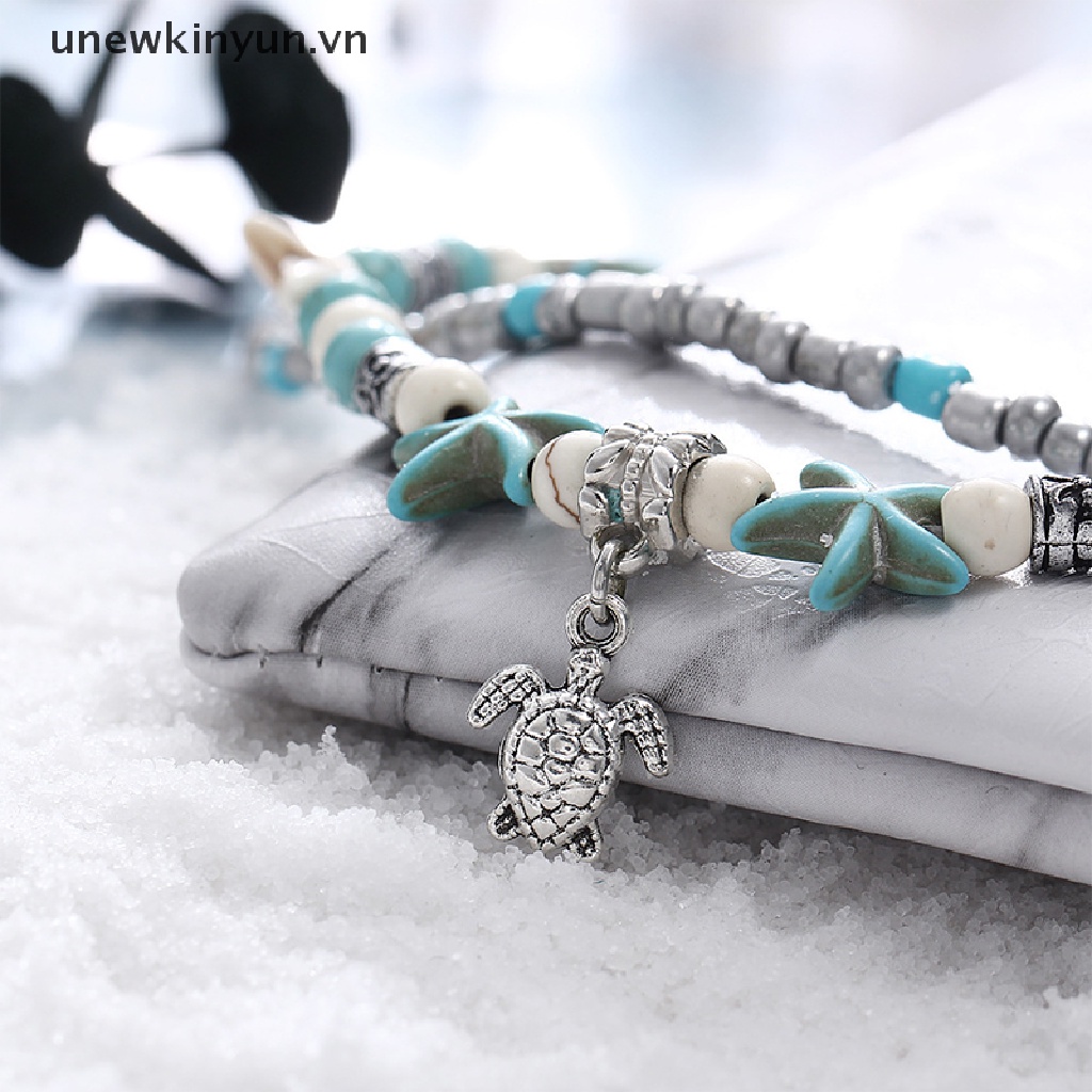 【UU】 Shell Beads Starfish Anklets for Women Beach Anklet Leg Bracelet Handmade .