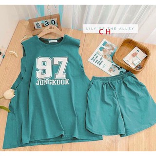 Sét 3 món áo tanktop, quần sooc và áo quây siêu hót