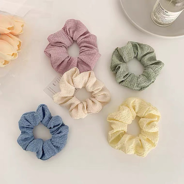 Buộc tóc scrunchies mẫu trơn nhiều màu sắc Vian