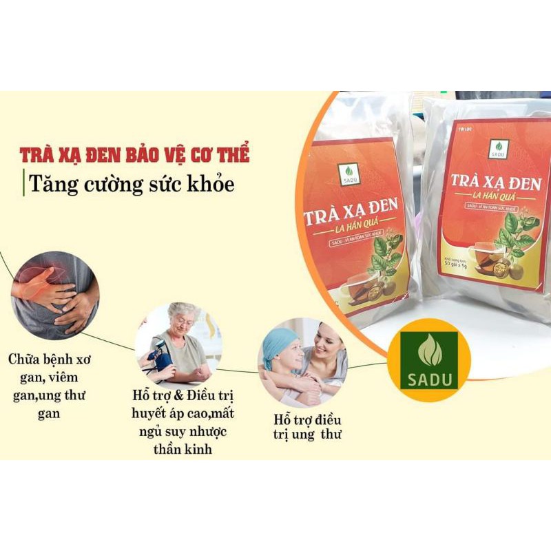 1kg Trà túi lọc xạ đen la hán quả Sadu - giúp thanh nhiệt, tiêu độc, mát gan hiệu quả