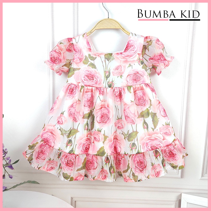 Váy bé gái 💥 SIÊU XINH 💥 Váy tơ hồng bồng bềnh óng ánh cao cấp mùa hè cho bé gái 7-25kg
