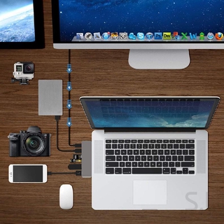 Hub Hub Type-C + Đầu Đọc Thẻ Cho Macbook 637