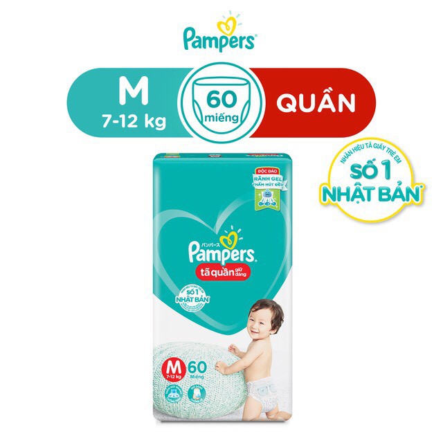 Bỉm Pampers Quần Giữ Dáng Mới Gói Cực Đại M74/L68/XL62/XXL56 - Pamper Gói Đại M60/L54/XL48/XXL44