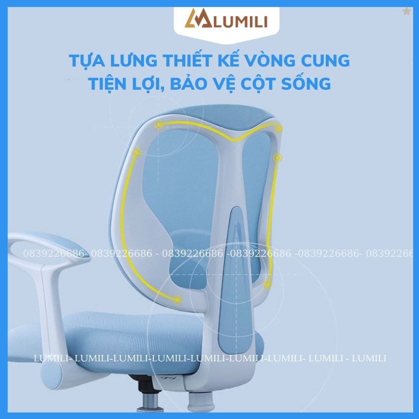 [ Tặng bọc ghế và đai chống gù] Ghế chống gù chống cận thông minh cho bé lumili M2