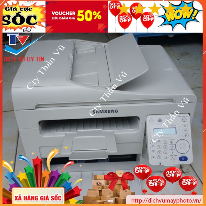 Máy in đa chức năng samsung SCX - 3406FW in photocopy scan wifi hộp mực mới máy đẹp trên 90% like new