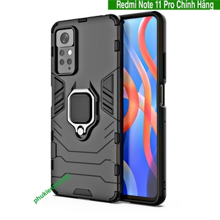 Ốp lưng Iron Man Iring Redmi Note 11 Pro / Note 12 Pro 4G chống sốc siêu bền giá đỡ mặt lưng