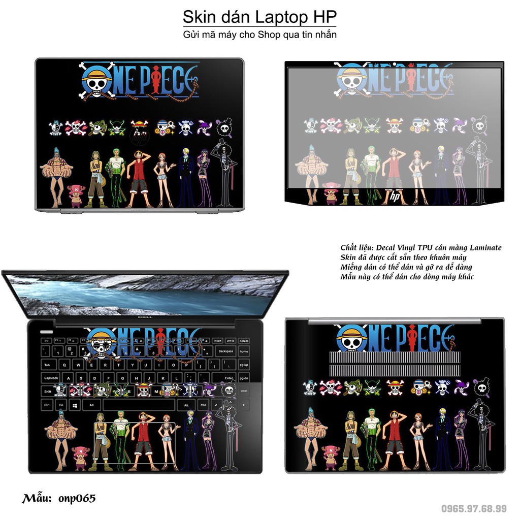 Skin dán Laptop HP in hình One Piece _nhiều mẫu 4 (inbox mã máy cho Shop)