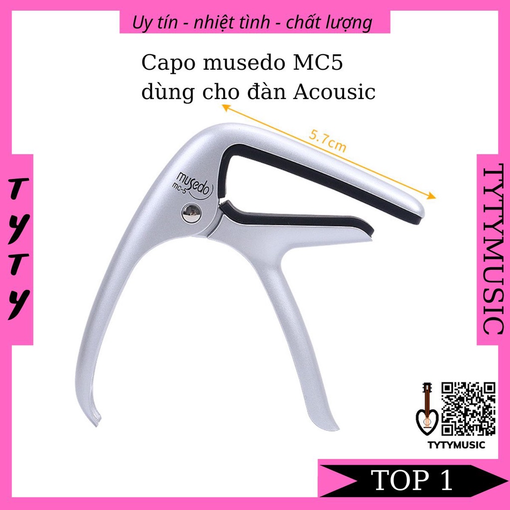 Capo Guitar Acoustic Classic cao cấp Musedo MC5 MC6 2 chức năng TYTYmusic