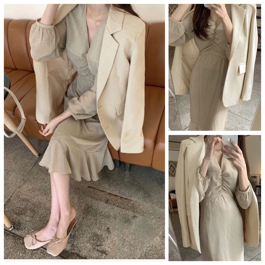 Áo Khoác Blazer Phong Cách Hàn Quốc Thời Trang Thu Đông Thanh Lịch Cho Nữ Áo Blazer