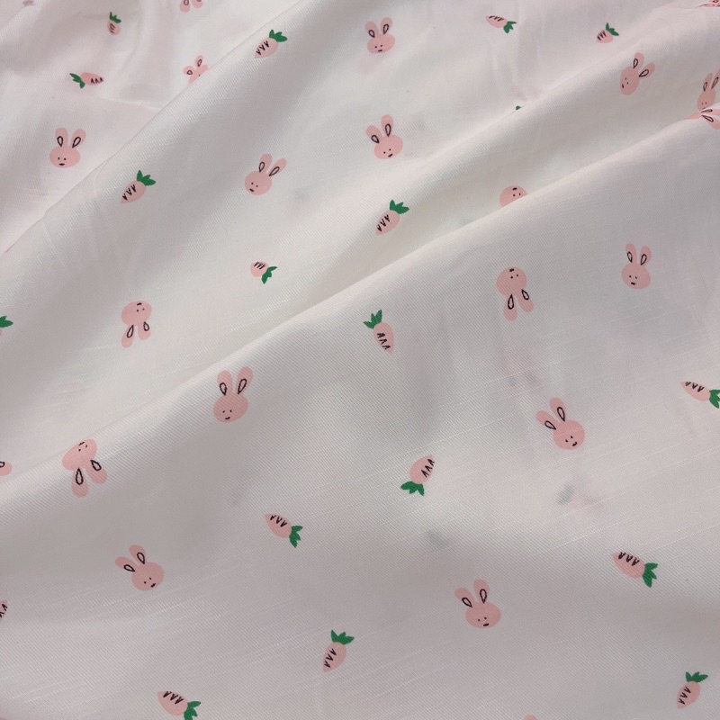 vải đũi mịn mềm mát thỏ cà rốt nhỏ