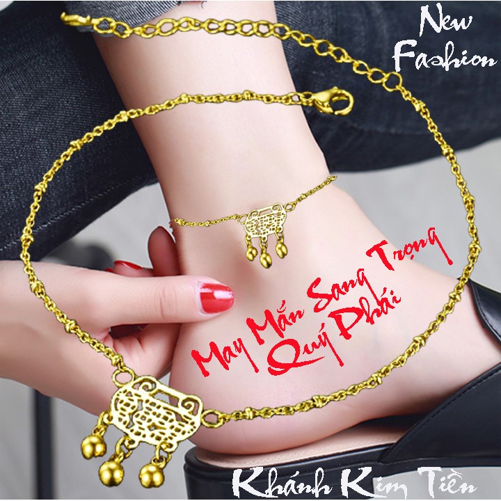 Lắc chân khánh kim tiên siêu đẹp, bền màu - Tăng lên vẻ đẹp quyến rũ cho đôi chân của bạn