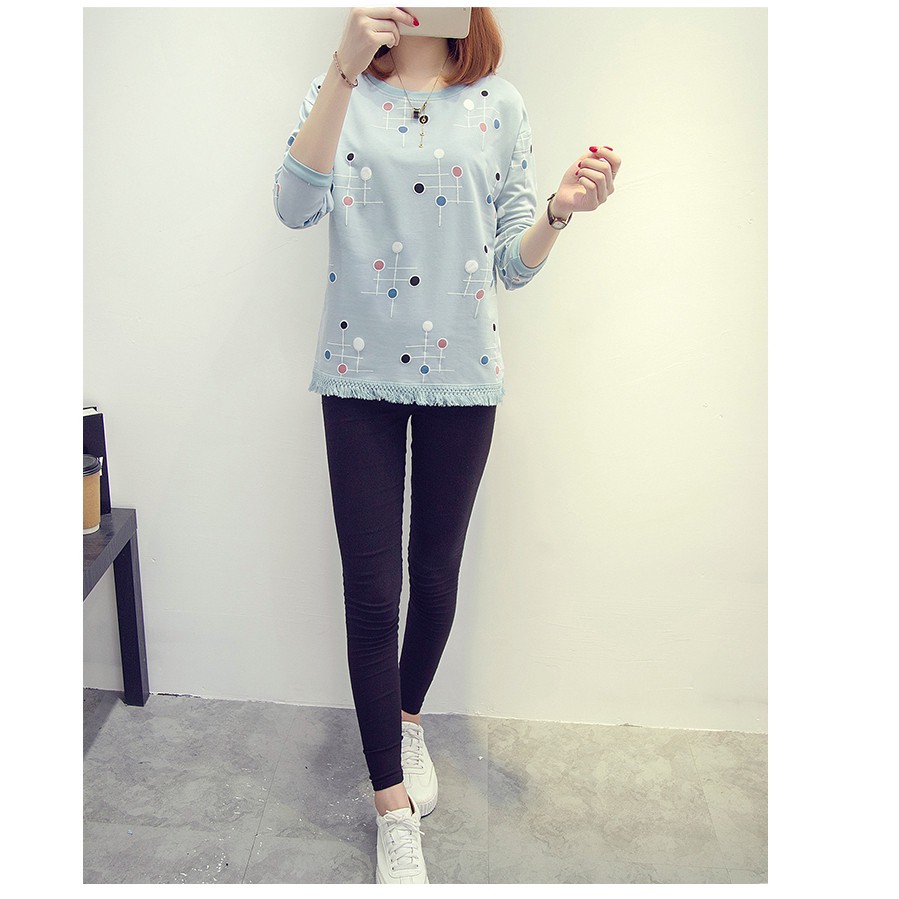 Áo sơ mi tay dài họa tiết hoa phong cách Hàn Quốc thời trang cho nữ