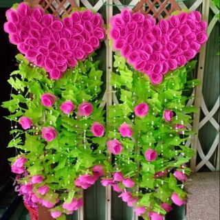 2 bộ nguyên liệu làm hoa hồng trái tim kèm que