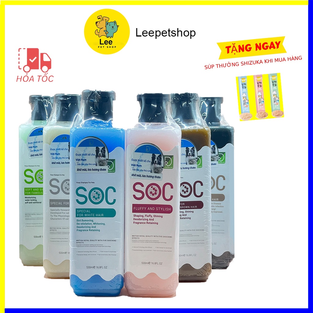 Sữa Tắm Cho Chó SOC 530ml Poodle, Lông trắng, Lông tối màu - Sữa Tắm Chó Mèo