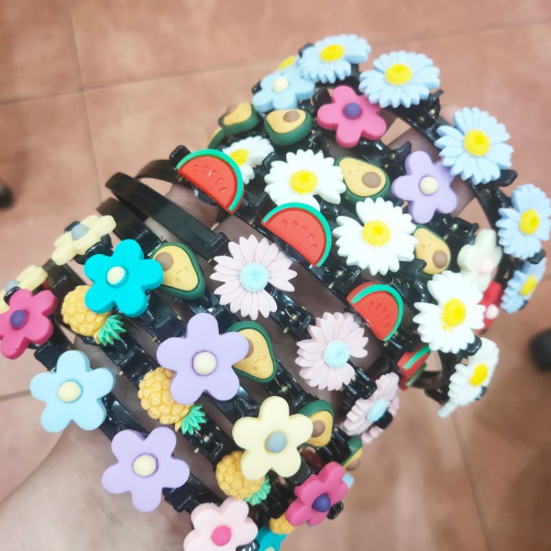 Bờm tóc Hàn Quốc hoa quả đáng yêu, có kẹp giữ tóc cho bé