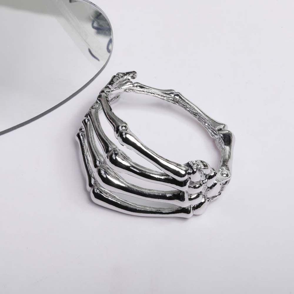 Vòng Đeo Tay Hình Bộ Xương Phong Cách Punk Có Thể Điều Chỉnh Dành Cho Tiệc Halloween