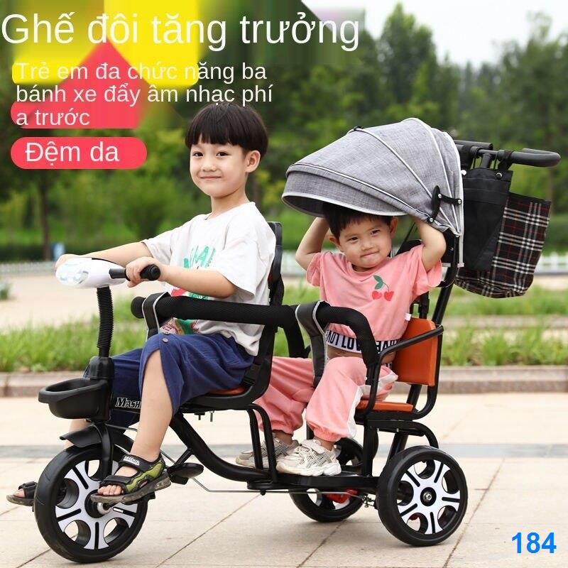 2021 ✈►Xe đẩy trẻ em ba bánh đôi đạp trọng lượng nhẹ lớn 1-3-7 tuổi