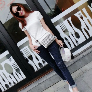 SUXI Áo Thun Nữ Ngắn Tay Dáng Ôm