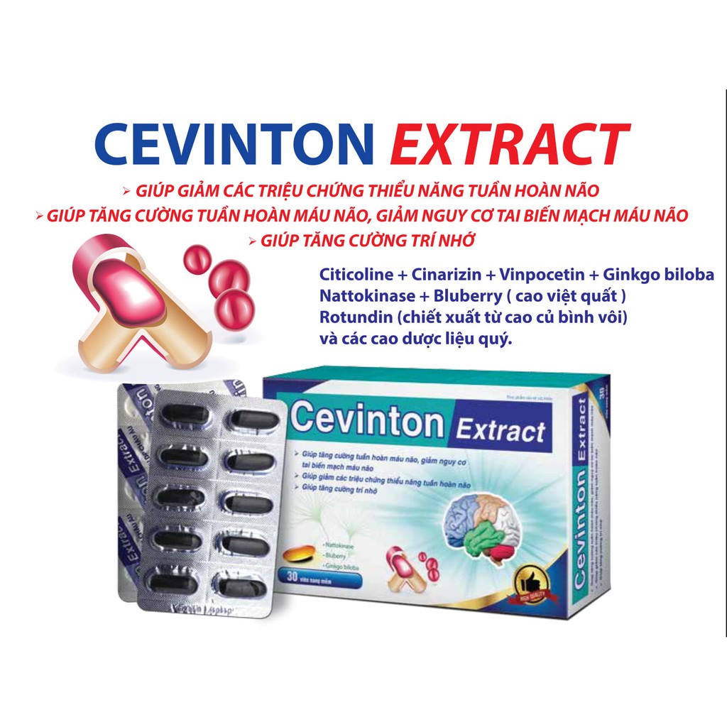 HOẠT HUYẾT DƯỠNG NÃO CEVINTON EXTRA - GIẢM TAI BIẾN MẠCH MÁU NÃO - NGĂN NGỪA ĐỘT QUỴ - TĂNG CƯỜNG TR