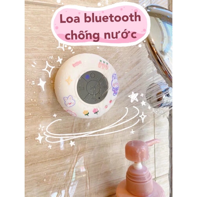 Loa bluetooth chống nước dùng cho nhà tắm nhỏ gọn tặng kèm sticker dễ thương