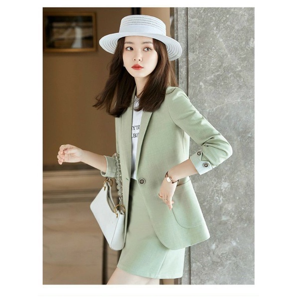 Hàng nhập - Set bộ vest nữ kèm chân váy trẻ trung thanh lịch, sét đồ công sở blazer