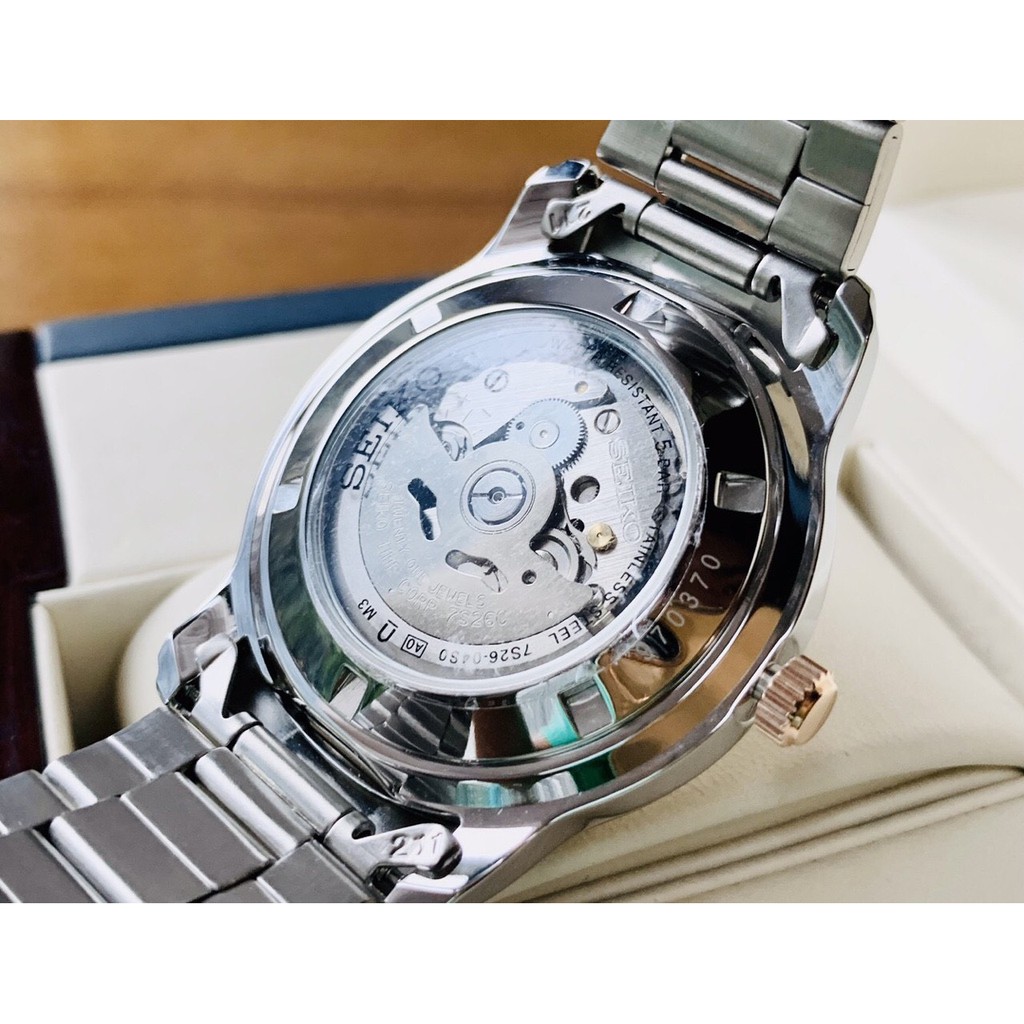 Đồng hồ Nam chính hãng Seiko 5 Japan Automatic SNKP12K1 - Máy cơ tự động - Kính cứng