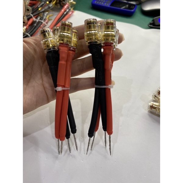 Bộ jack loa chuyển đổi bắp chuối sang đuôi chuột mỏ chim DIY dây Đồng Nhật