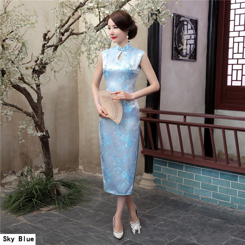 Long Brocade Cheongsam Dress Plum Novelty Costume Long Qipao Ceremonial Chinese Cheongsam  Dresses Women Party | BigBuy360 - bigbuy360.vn