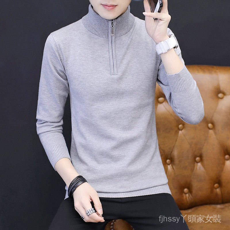 Áo Sweater Cổ Cao Phối Khóa Kéo Chất Nhung Dày Dặn Ấm Áp Cho Nam | BigBuy360 - bigbuy360.vn