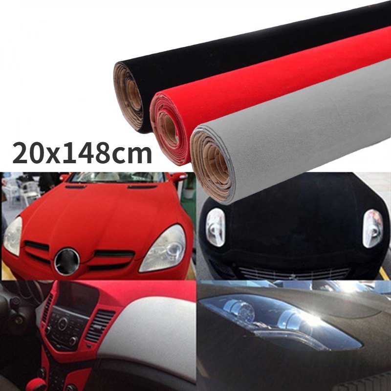 Miếng Dán Vải Nhung Trang Trí Nội Thất Xe Hơi 20X148Cm