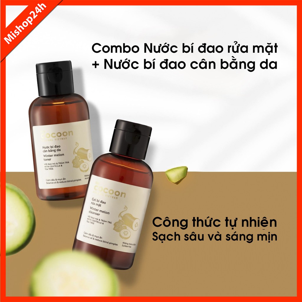 Bộ Gel bí đao rửa mặt 140ml và Nước bí đao cân bằng da Cocoon 140ml | BigBuy360 - bigbuy360.vn