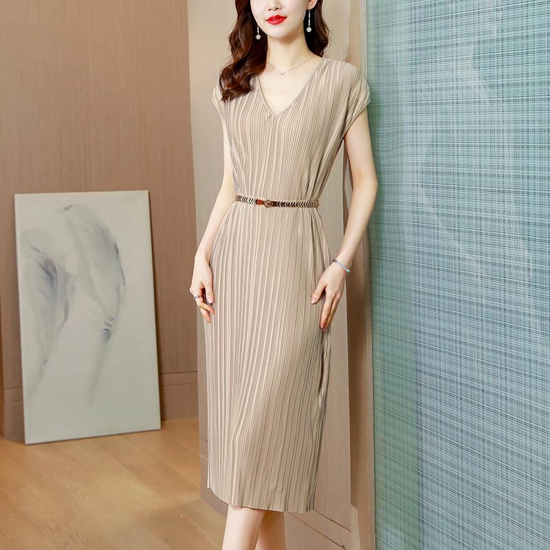 Đầm Nữ Cổ Chữ V Xếp Ly Thời Trang Hè Xinh Xắn