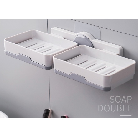 Khay Đựng Xà Phòng - Kệ Để Xà Phòng Dán Tường 2 Tầng