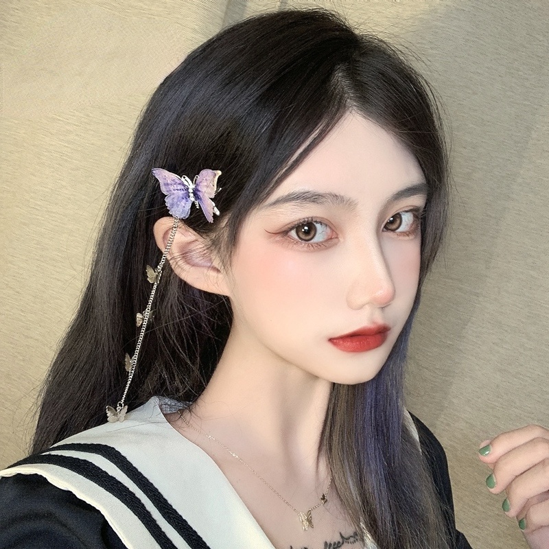 Cặp kẹp tóc hình bướm 3D bằng kim loại