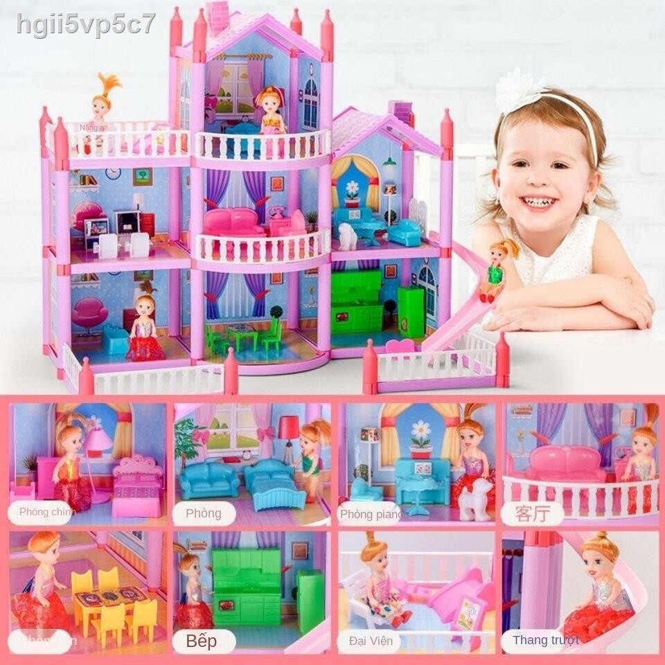 [Mới nhất ]Biệt thự lâu đài công chúa nhà búp bê mô phỏng lắp ráp chơi đồ cho bé gái quà sinh nhật