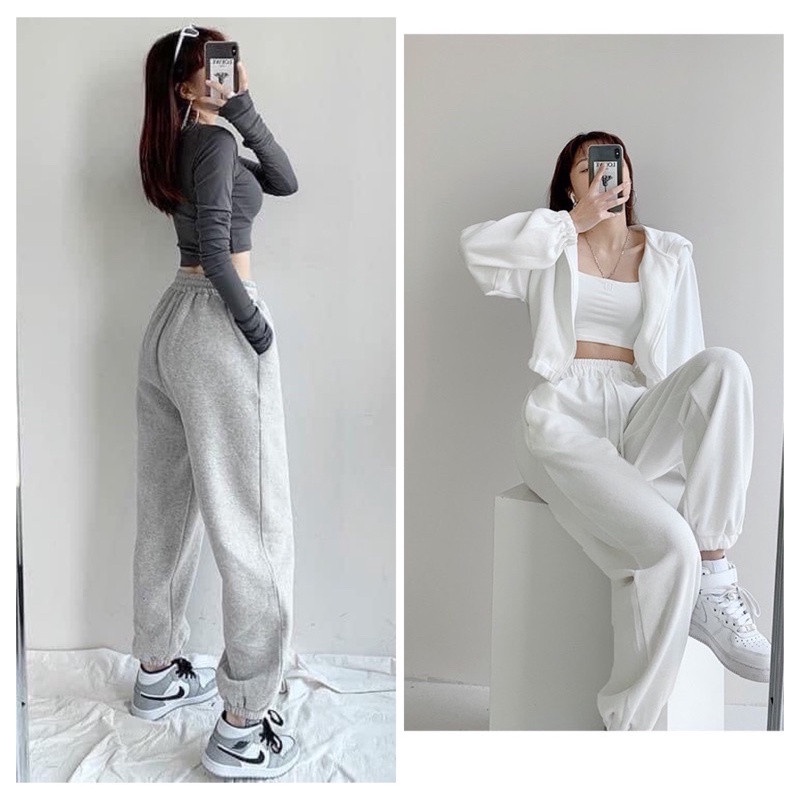 Quần Jogger Free Ship Quần Jogger  chất len tăm ( hàng loai 1), Quần jogger thể thao unisex dày dặn phong cách Ulzzang