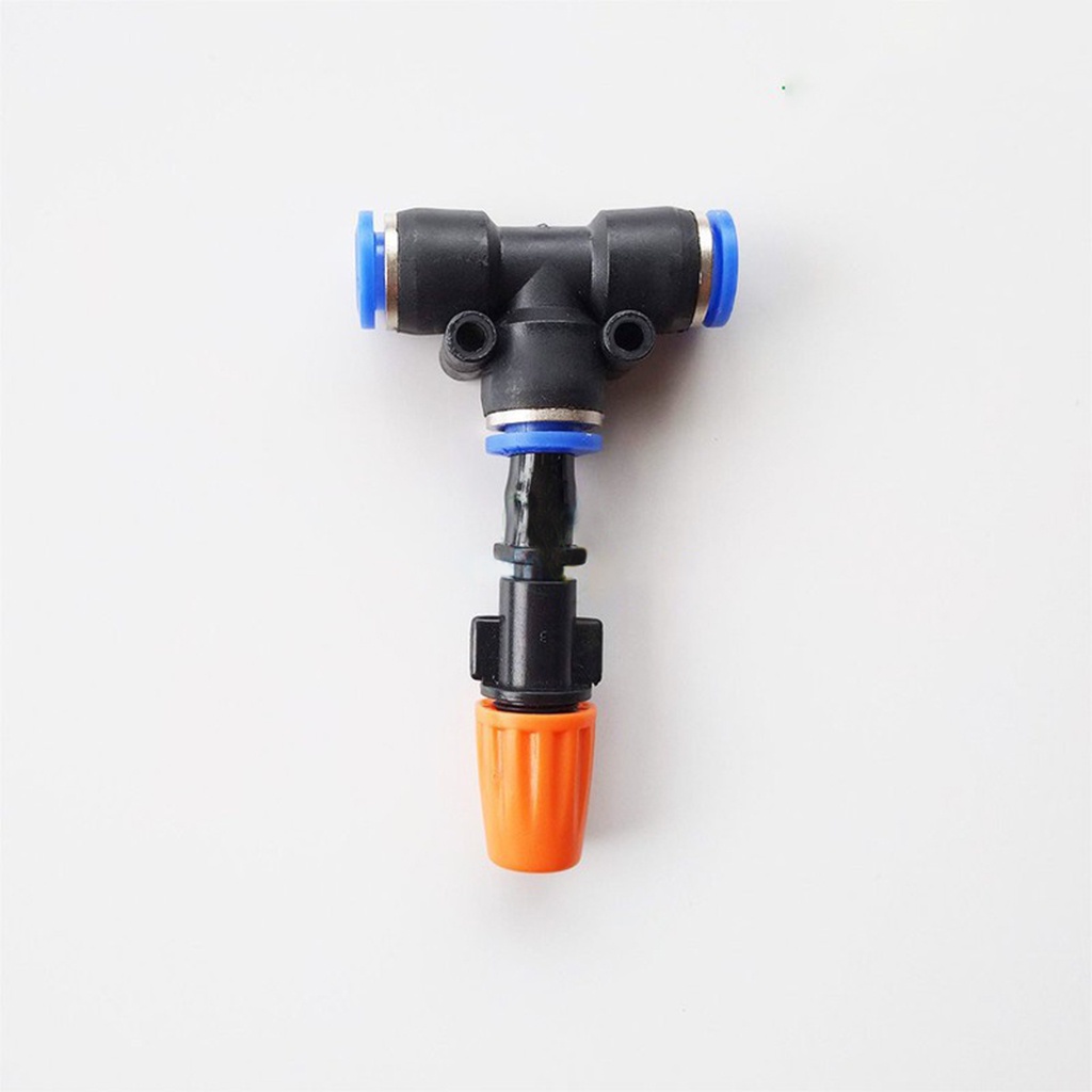 Bộ tưới cây tự động gồm béc phun sương cam và tê nối nhanh sử dụng ống ldpe 8mm loại tốt, hàng cao cấp, dễ lắp đặt