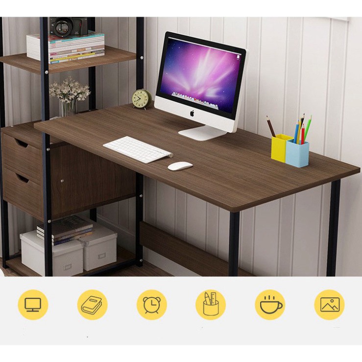 Bàn để máy tính dài 105cm có ngăn kéo chất liệu gỗ MDF dễ dàng lau chùi