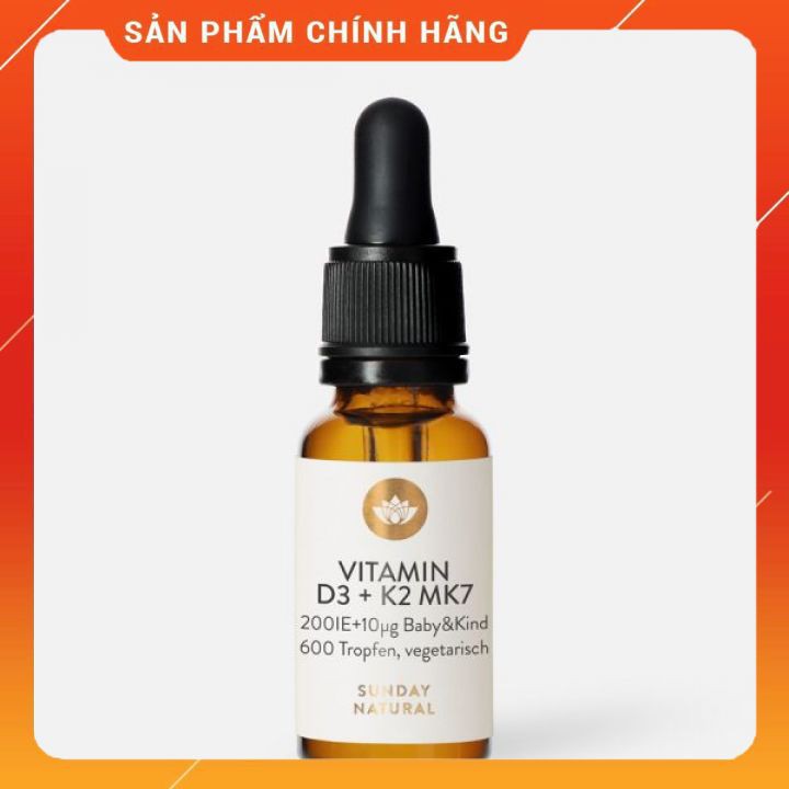 Vitamin D3+K2 MK7 20ml 🔥𝐍𝐄𝐖🔥 chính hãng Sunday natural nội địa Đức shopnguyenanh88