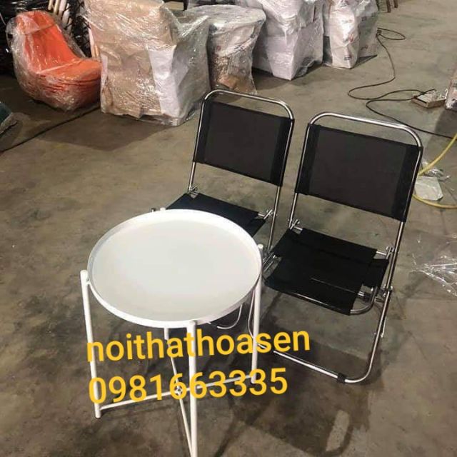 Ghế xếp inox lưng thấp