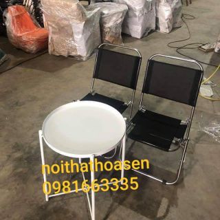 Ghế xếp inox lưng thấp
