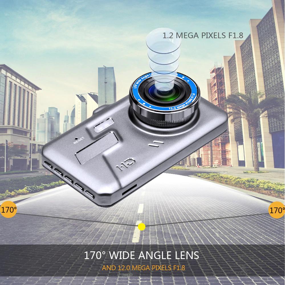 Camera hành trình ô tô trước sau Rundong Dual Lens HD 1080P | Tích hợp màn hình cảm ứng LCD, Led nhìn ban đêm góc rộng