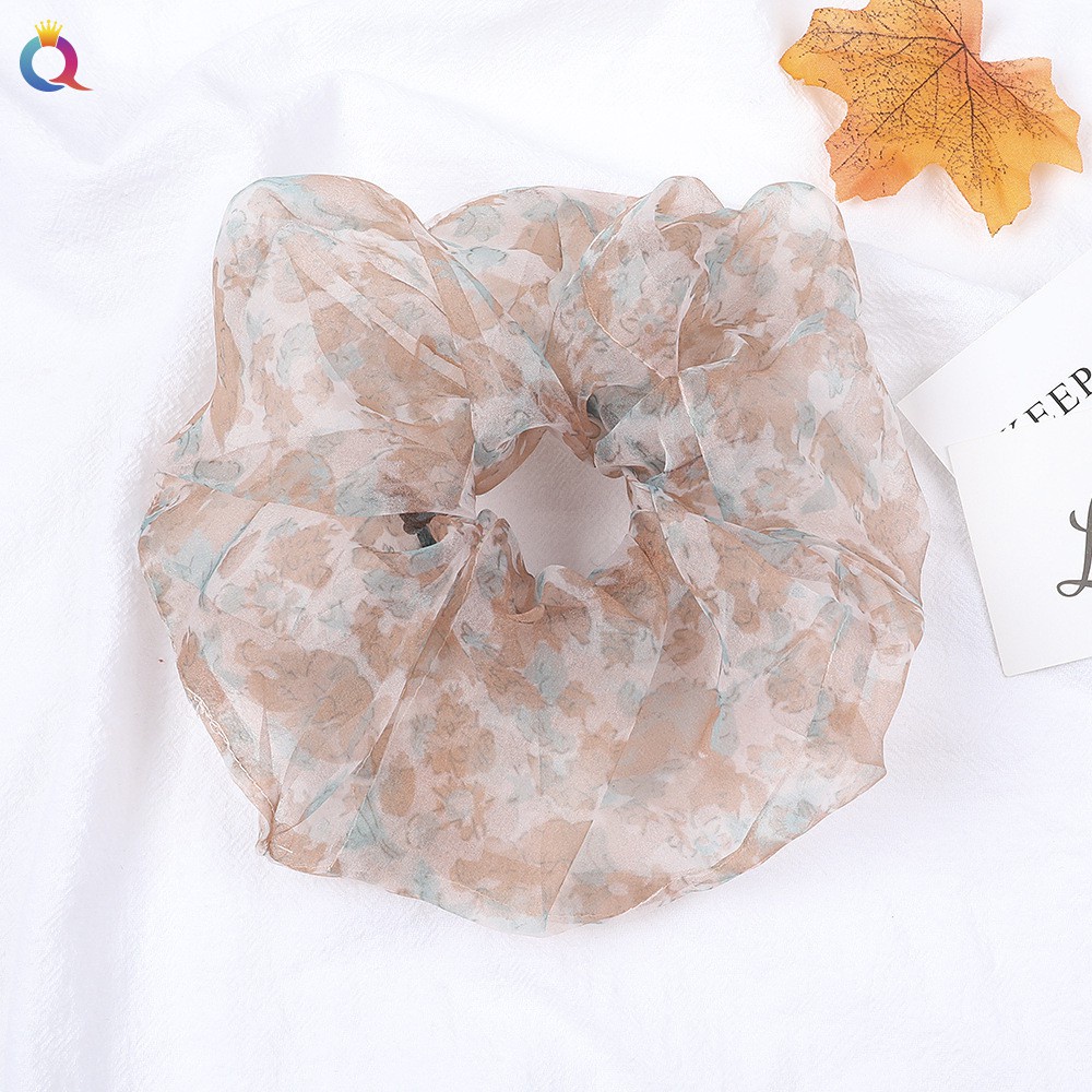 Dây cột tóc bản lớn co giãn phối lưới phong cách Châu Âu cổ điển thời trang cho nữ