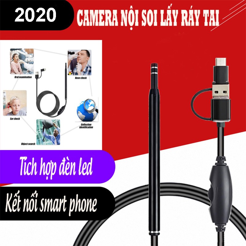 [SALE LỚN NHẤT NĂM] Camera Nội Soi Tai, Miệng Siêu Nét Đi Kèm Bộ Đầu Lấy Ráy | BigBuy360 - bigbuy360.vn