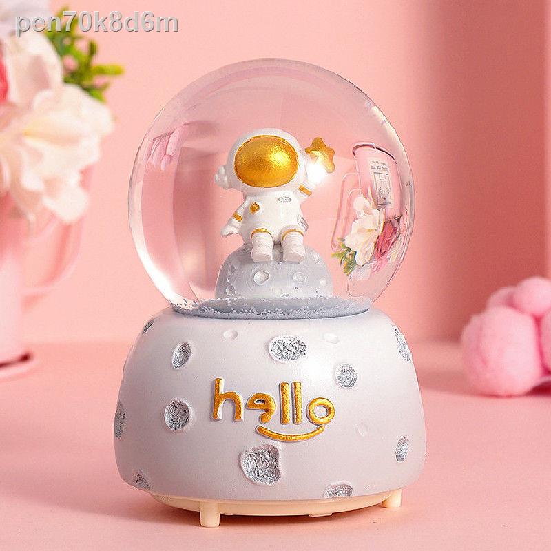 ☇Phi hành gia Trang trí Phiên bản Crystal Ball Music Box Boys Quà tặng sinh nhật cho bé gái