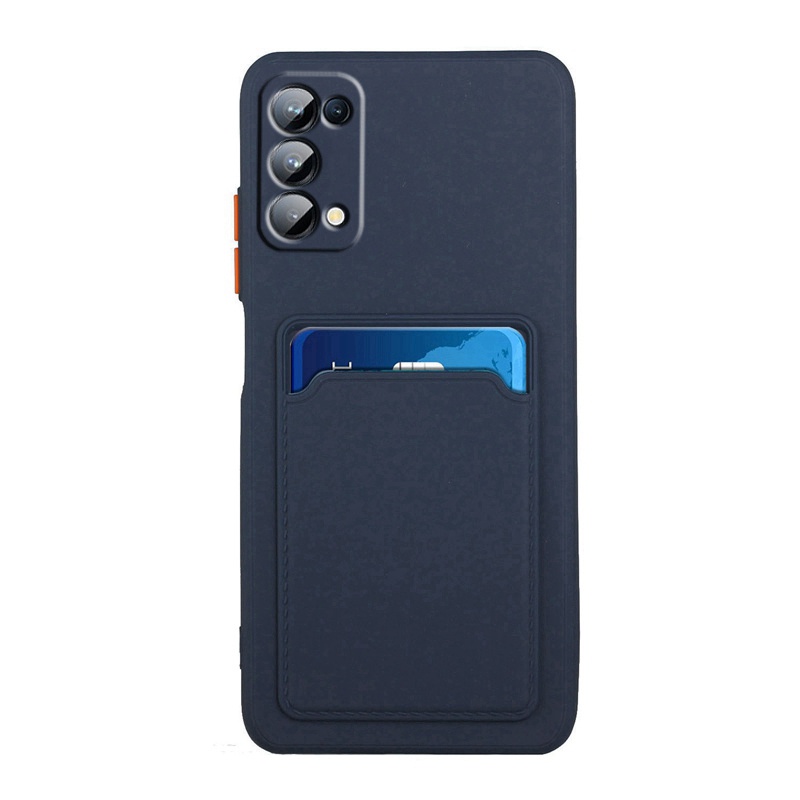 Ốp Điện Thoại Silicone Mềm Chất Lượng Cao Có Ngăn Đựng Thẻ Và Giá Đỡ Cho OPPO Reno 5 Pro Reno5 K 5K Find X3 Lite