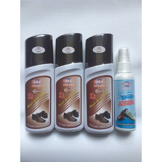 Xi Đánh Giày Hữu Liên 75ml (3 Chai Màu Nâu) + Chai Khử Mùi